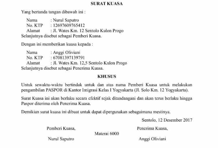 Contoh-Surat-Kuasa-Pengambilan-Paspor - Saintif