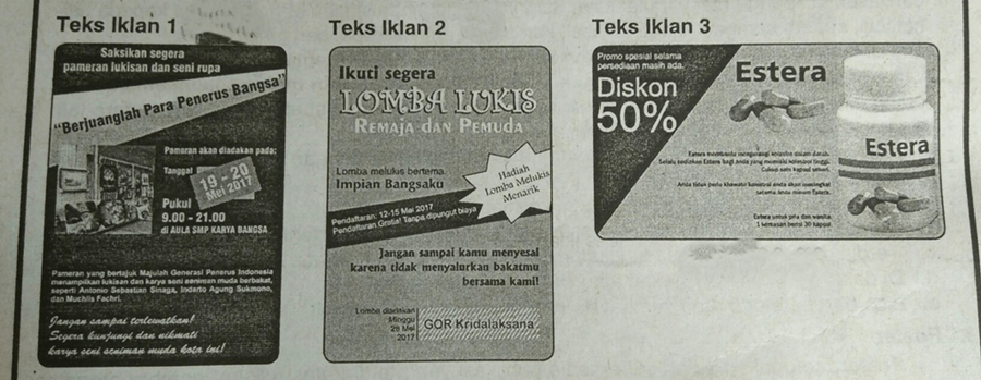 Tentukan jenis iklan tersebut
