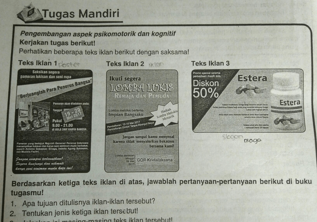Tentukan jenis iklan tersebut